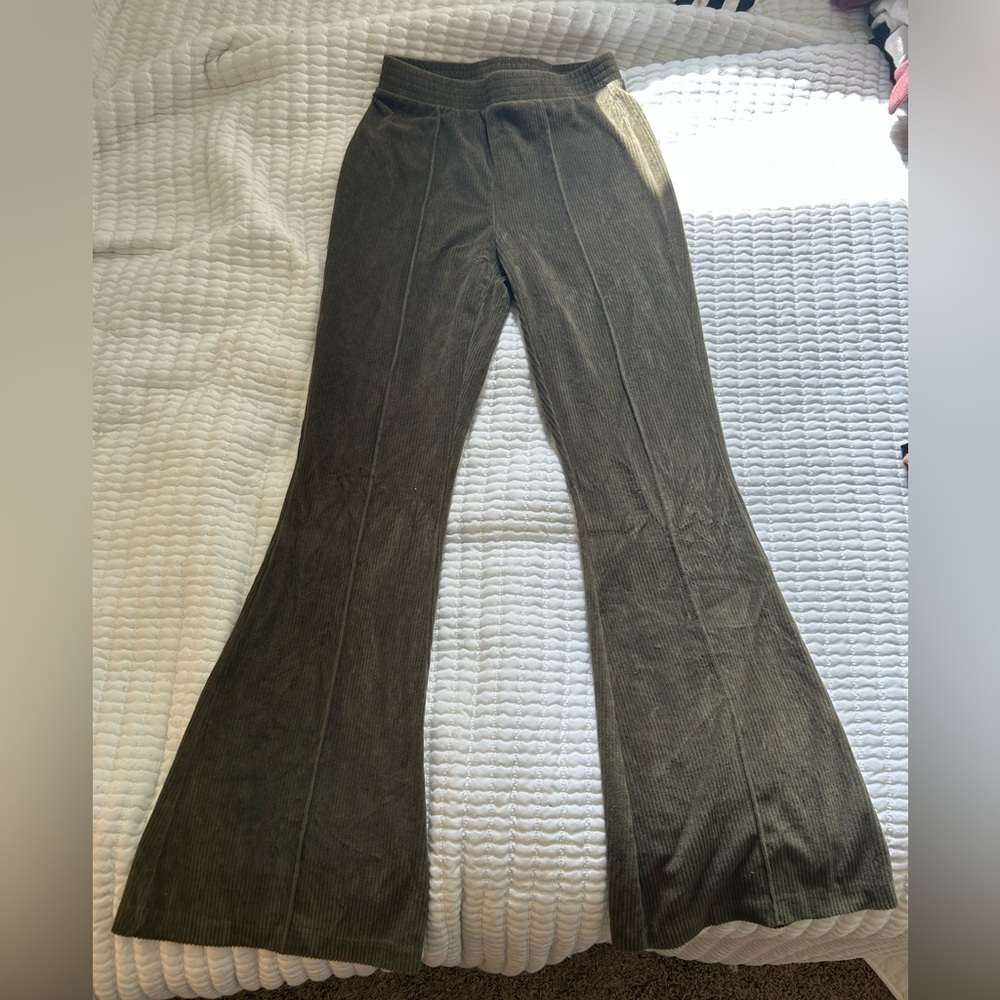 Aerie Casual Olive Flare Pants